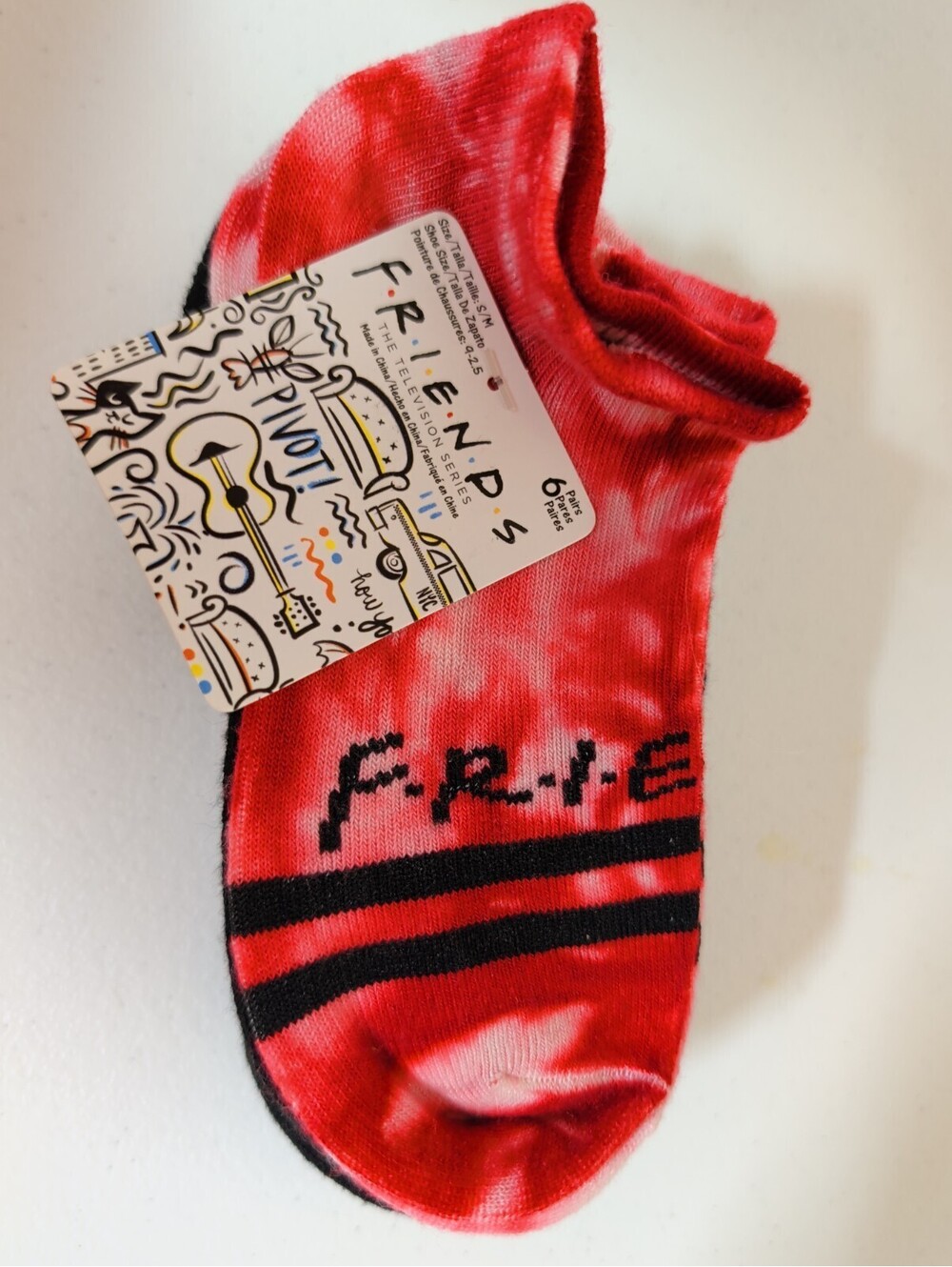 WB "Friends" Size S/M Ankle Socks 6 Pair